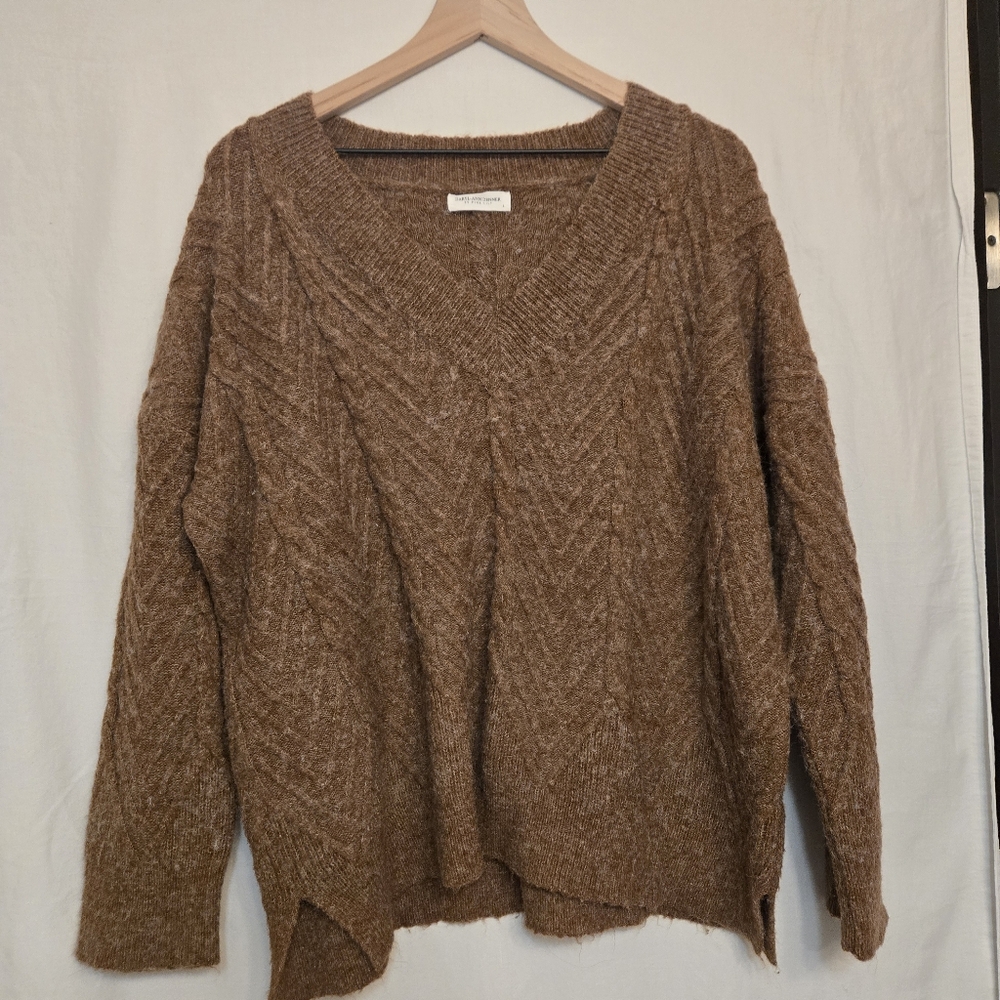 Daryl-Ann Denner by Pink Lilly Women's Size L Rustic Brown Long-Sleeve Sweater